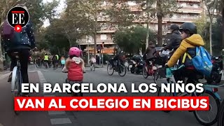 Bicibús en Barcelona niños van quoten bici al colegioquot  El Espectador [upl. by Velvet959]