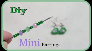 Mini Geometrical triangle Earring making  Quick amp Easy Beaded earrings making at home Diy Jewelry [upl. by Wilona]