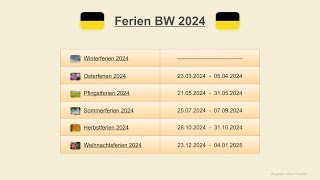 Ferien BW 2024 [upl. by Orgel]