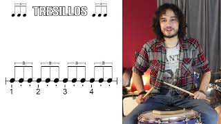 Como tocar TRESILLOS en percusión Ejercicios fáciles para aprender tresillos Curso Rudimentos 3 [upl. by Johan]