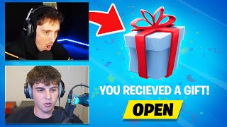 Gifting Skins to FAMOUS YOUTUBERS in Fortnite [upl. by Yaniv50]