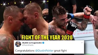 MMA pros react to INSANE FIGHT Dustin Poirier vs Dan Hooker FOTY contender [upl. by Leif761]