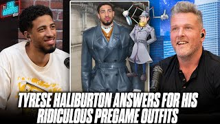 Pat McAfee Calls Out Tyrese Haliburton on His Ridiculous Pregame Outfits [upl. by Lonnie]