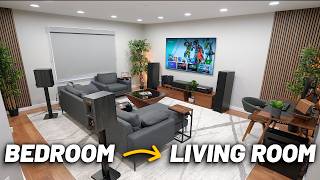 Modern Living Room Tech Setup Tour amp Transformation 2024 [upl. by Ezzo]