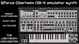 GForce Oberheim OBX VST synthesizer preset playthrough  Music Only No Talking [upl. by Mikal]