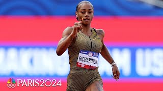 ShaCarri Richardson posts LIGHTNINGFAST time in 200m Trials heat  NBC Sports [upl. by Kory]