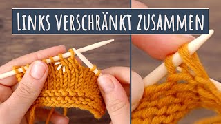 LINKS VERSCHRÄNKT zusammenstricken  links geneigte Abnahme [upl. by Horlacher]