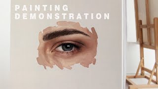 OIL PAINTING DEMONSTRATION 1  How To Paint An Eye [upl. by Ibok]