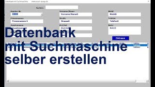 11 Excel VBA Datenbank mit Suchmaschine selber erstellen [upl. by Eahsel]