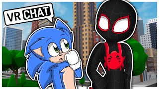 Movie Sonic Meets Miles Morales In VR CHAT [upl. by Leontyne387]