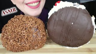 Salted Caramel ASMR chocolate cream profiterole pastry dessert Mukbang bites only [upl. by Ahsert481]