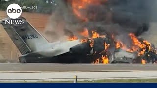 Plane crashes onto busy Florida highway [upl. by Akehsar291]