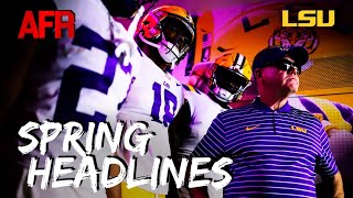 LSU Spring Preview DLine Concerns Defensive Staff Making Impact RB Rotation [upl. by Mylo]