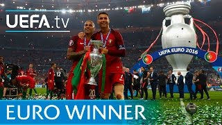 Cristiano Ronaldo celebrates Portugals EURO glory [upl. by Kirschner]