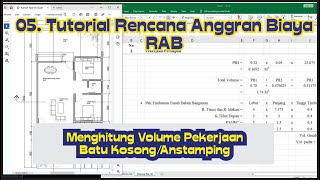 Part 5 RAB Menghitung Volume Pekerjaan Batu KosongAnstamping [upl. by Merridie]