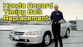 BEST DIY Honda Accord 22L 23L F22 F23 Timing Belt Replacement wWater Pump  Bundys Garage [upl. by Aicarg967]