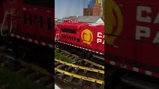 CP Canadian Pacific Caboose Hop with lots of horn action railroadfun fun gardenrailway [upl. by Ahsekyw]