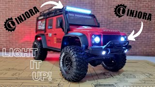 Traxxas TRX4M Defender  Injora Light Kit amp Light Bar Install amp Review [upl. by Oruam]