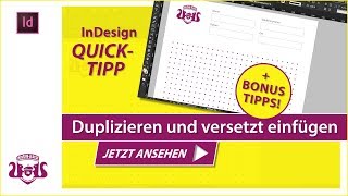 Duplizieren und versetzt einfügen  InDesign QUICKTIPP [upl. by Ardnauq743]