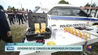 Governo de SC convoca 98 novos agentes de perícia criminal para treinamento [upl. by Lyrahc]