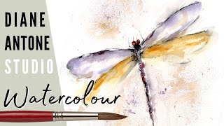 How to Paint a Five Minute Watercolour Dragonfly  Natural World Painting Tutorial with Diane Antone [upl. by Lisette]