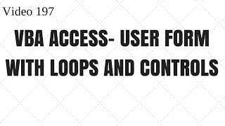 Learn MS Access  Video 197  VBA  Create Access Form Dashboard [upl. by Aurelea]