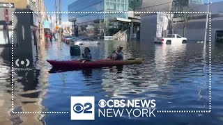 Queens streets resemble rivers after heavy rain causes floods [upl. by Poliard752]