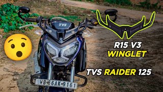 R15 V3 Winglet Install In TVS Raider 125  modification tvsraider125 [upl. by Kinson]