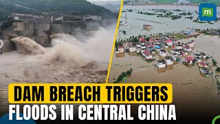 China Dam Breached  Chinese Officials Race To Stem Dam Breach Floods In Central China [upl. by Enala628]