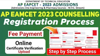 AP Eamcet Counselling Registration Process  Online Certificate Verification Upload  Payment [upl. by Loss219]