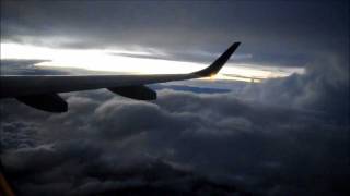 Turbulence thunderstorm and dark sky during takeoff [upl. by Gauldin799]