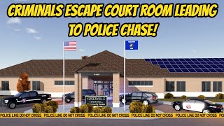 Greenville Wisc Roblox l Prisoners ESCAPE Court Room Police Search Party Roleplay [upl. by Castorina]