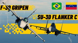 SIMULAÇÃO F39 GRIPEN BRASIL vs VENEZUELA SU30 FLANKER C  Quem tem o Melhor Caça [upl. by Som170]