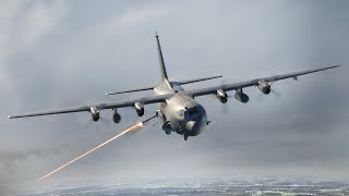 US Advanced AC130 Gunship Fires All Its Scary Cannons on Ground Targets [upl. by Rodrich416]