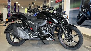 Tvs Apache RTR 160 4v Full Black Edition New Model 2024 Detailed Review  New Changes Price [upl. by Llemrej]