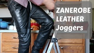 Zanerobe Perforated Leather Joggers Fit Review [upl. by Xer931]