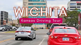 Wichita Kansas USA  4K Driving tour of Downtown Wichita [upl. by Idnahr]