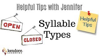 Syllable Types⎪Kendore LearningSyllables Learning Center [upl. by Werby]