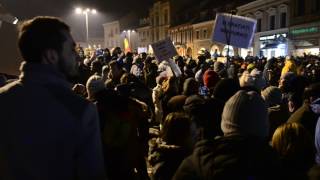 Protest Braşov Piaţa Sfatului  1 Februarie 2017 [upl. by Pederson]