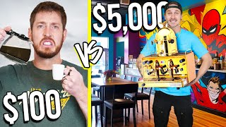 100 VS 5000 COFFEE SHOPS Budget Challenge [upl. by Ylrad]