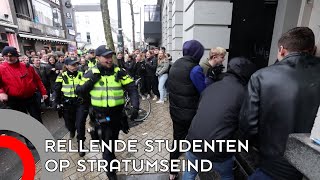 Politie stuit op rellende studenten op Stratumseind [upl. by Gardell]