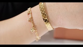 Louis Vuitton Blooming Supple Bracelets amp Nanogram Cuff 루이비통 팔찌 [upl. by Elbys]