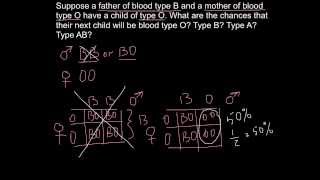 ABO Blood types  inheritance example [upl. by Niall]