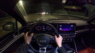 2022 Kia K5 GTLine AWD  POV Night Drive Binaural Audio [upl. by Oizirbaf]