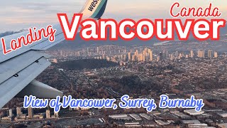 Landing at Vancouver YVR Airport Canada  Boeing 737700 [upl. by Tiram]