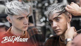 New 2019 Mens Haircut amp Hairstyle  Texture Forward Fringe  THIN Hair Tips [upl. by Hettie]