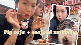 DAY OUT WITH HARURU Pt 1  Pig Cafe amp Seafood  Euodias [upl. by Leirda]