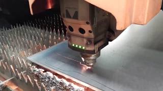 Fiber Laser 4KW Gen3 Ermaksan  cutting 10mm mild steel [upl. by Drofhsa583]