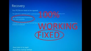 2 SIMPLE WAY TO FIX ERROR quot0xc000000equot amp quot0xc000000Fquot WINDOWS BOOT FAILURE [upl. by Aivad177]