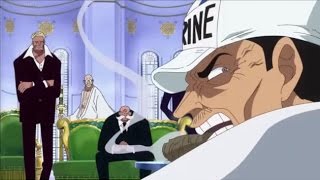 Gorosei and Akainu Learn About Doflamingos Defeat  One Piece 736 [upl. by Bywaters]